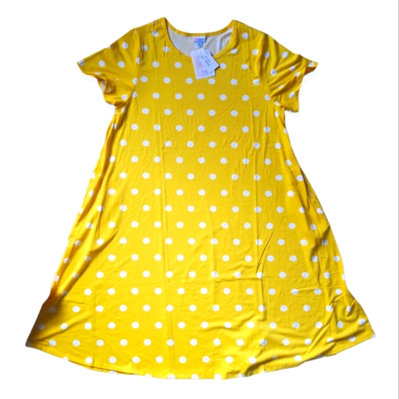 LuLaRoe Dresses & Skirts - 3/$30 LuLaRoe Yellow Polka Dot Jessie Dress NWOT